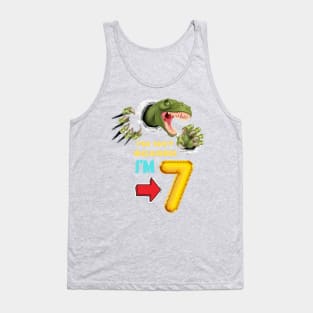 7th Birthday Dinosaur and Claws Tank Top